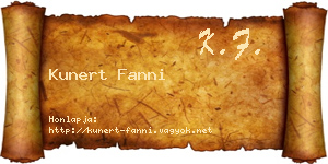 Kunert Fanni névjegykártya